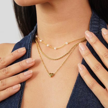 Letter Heart Pendant Necklace
