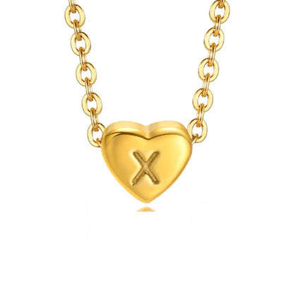 Letter Heart Pendant Necklace