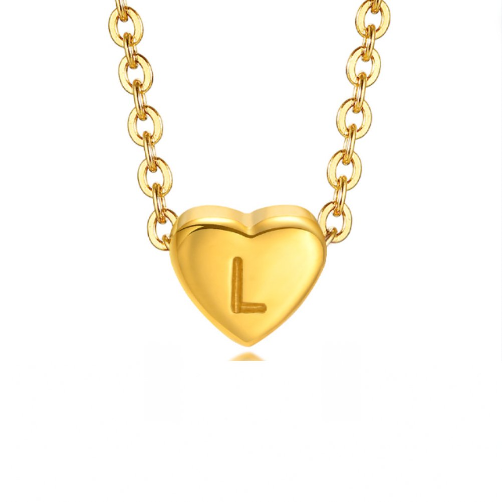 Letter Heart Pendant Necklace
