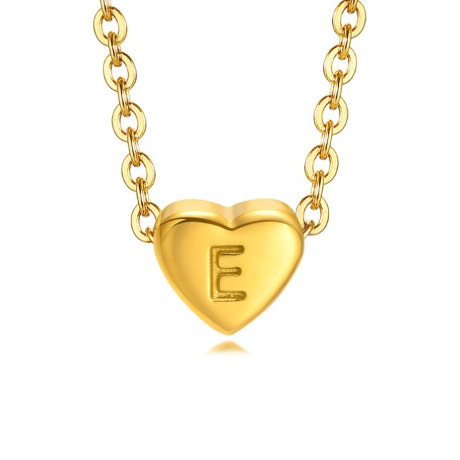 Letter Heart Pendant Necklace