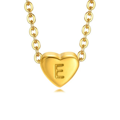 Letter Heart Pendant Necklace
