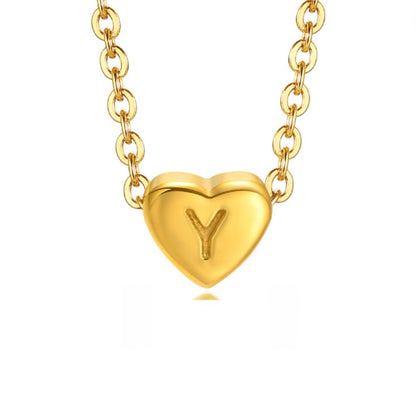 Letter Heart Pendant Necklace