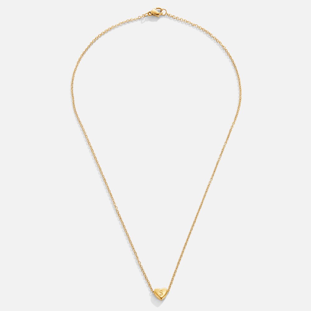Letter Heart Pendant Necklace