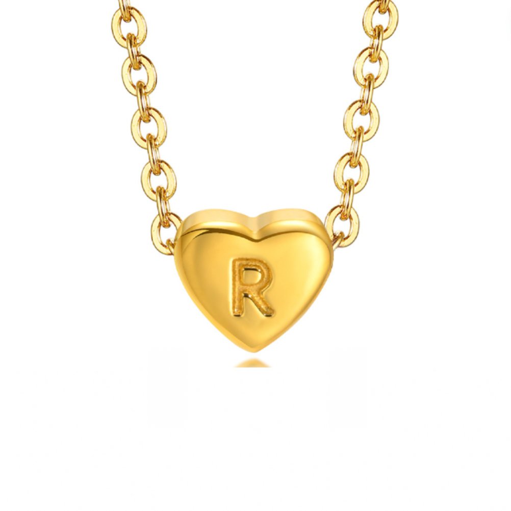 Letter Heart Pendant Necklace