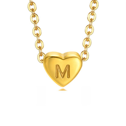 Letter Heart Pendant Necklace