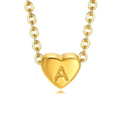 Letter Heart Pendant Necklace