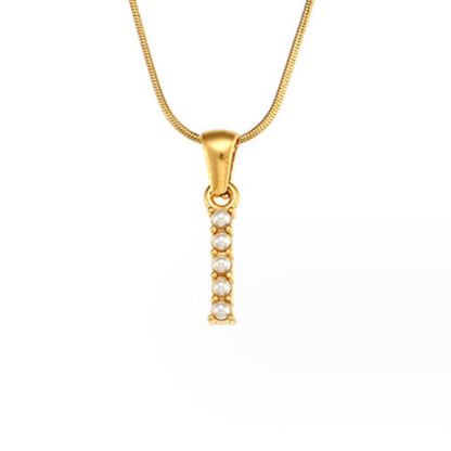 Pearl Initial Charm Necklace