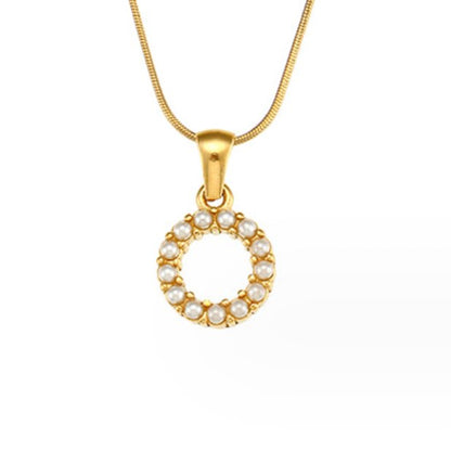 Pearl Initial Charm Necklace