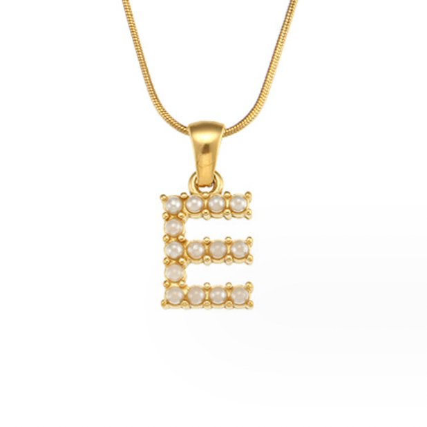Pearl Initial Charm Necklace