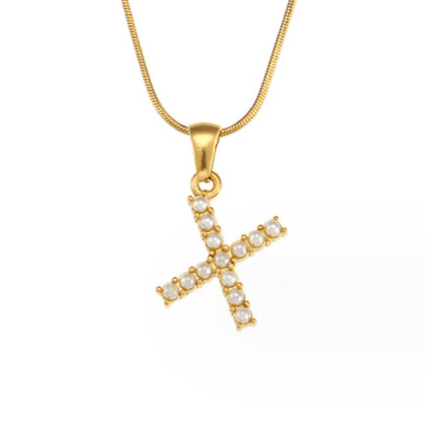 Pearl Initial Charm Necklace