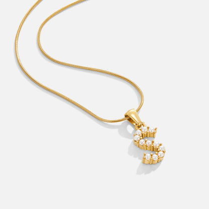 Pearl Initial Charm Necklace