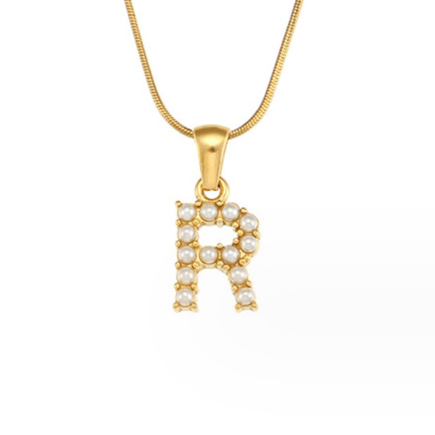 Pearl Initial Charm Necklace