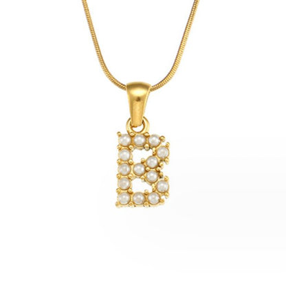 Pearl Initial Charm Necklace