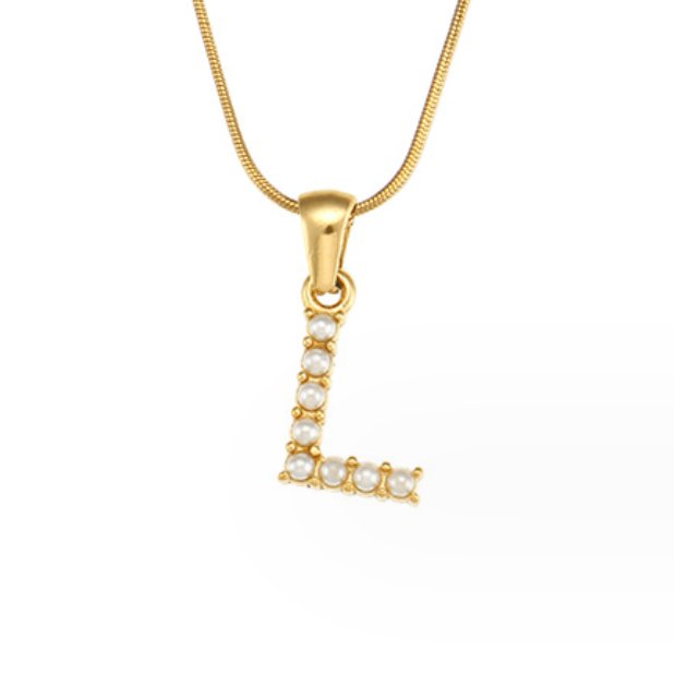Pearl Initial Charm Necklace
