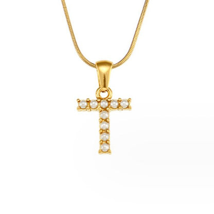 Pearl Initial Charm Necklace