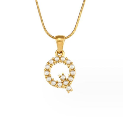 Pearl Initial Charm Necklace