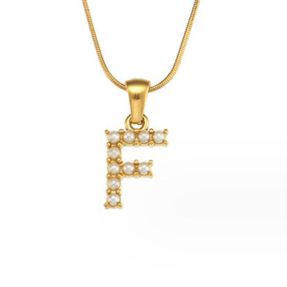 Pearl Initial Charm Necklace