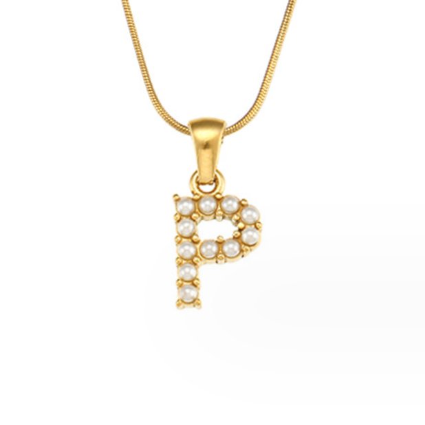 Pearl Initial Charm Necklace