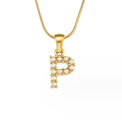 Pearl Initial Charm Necklace