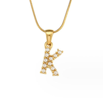 Pearl Initial Charm Necklace