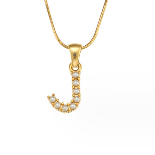 Pearl Initial Charm Necklace