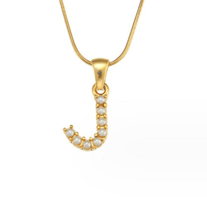 Pearl Initial Charm Necklace