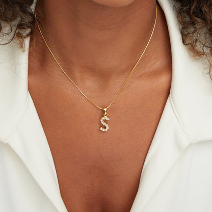 Pearl Initial Charm Necklace