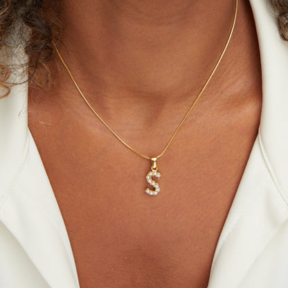 Pearl Initial Charm Necklace