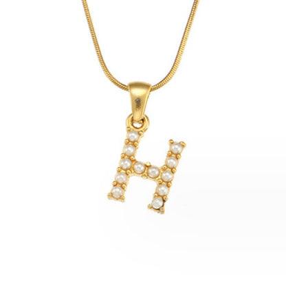 Pearl Initial Charm Necklace