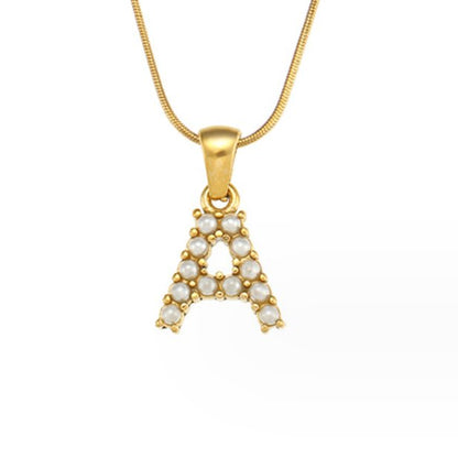 Pearl Initial Charm Necklace