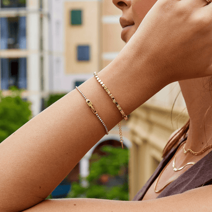 Lexi Gold-Tone Cube Bead Bracelet