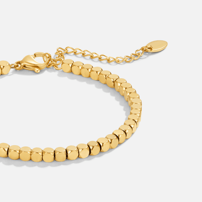 Lexi Gold-Tone Cube Bead Bracelet