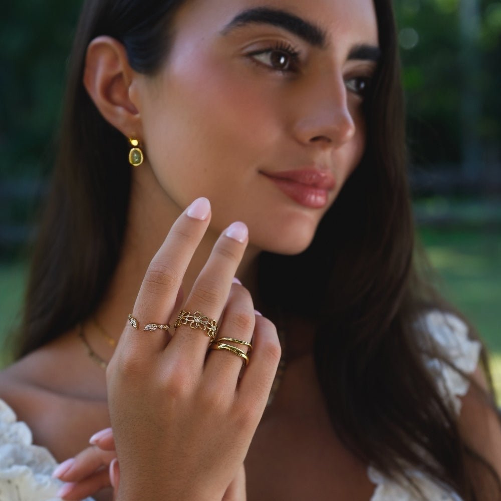 Lily Gold-Tone Crystal Vine Ring
