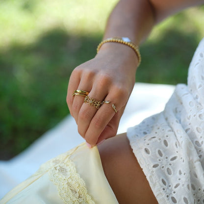 Lily Gold-Tone Crystal Vine Ring