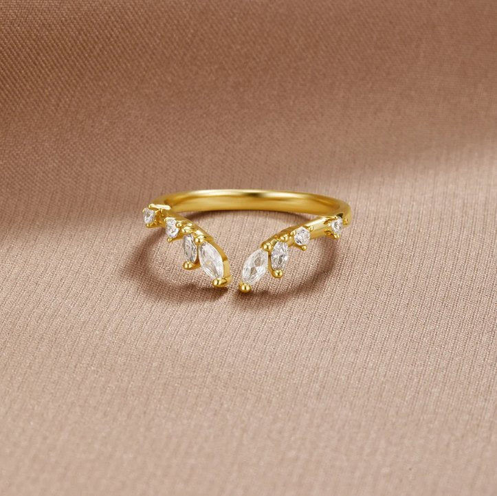 Lily Gold-Tone Crystal Vine Ring
