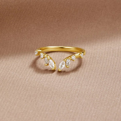 Lily Gold-Tone Crystal Vine Ring