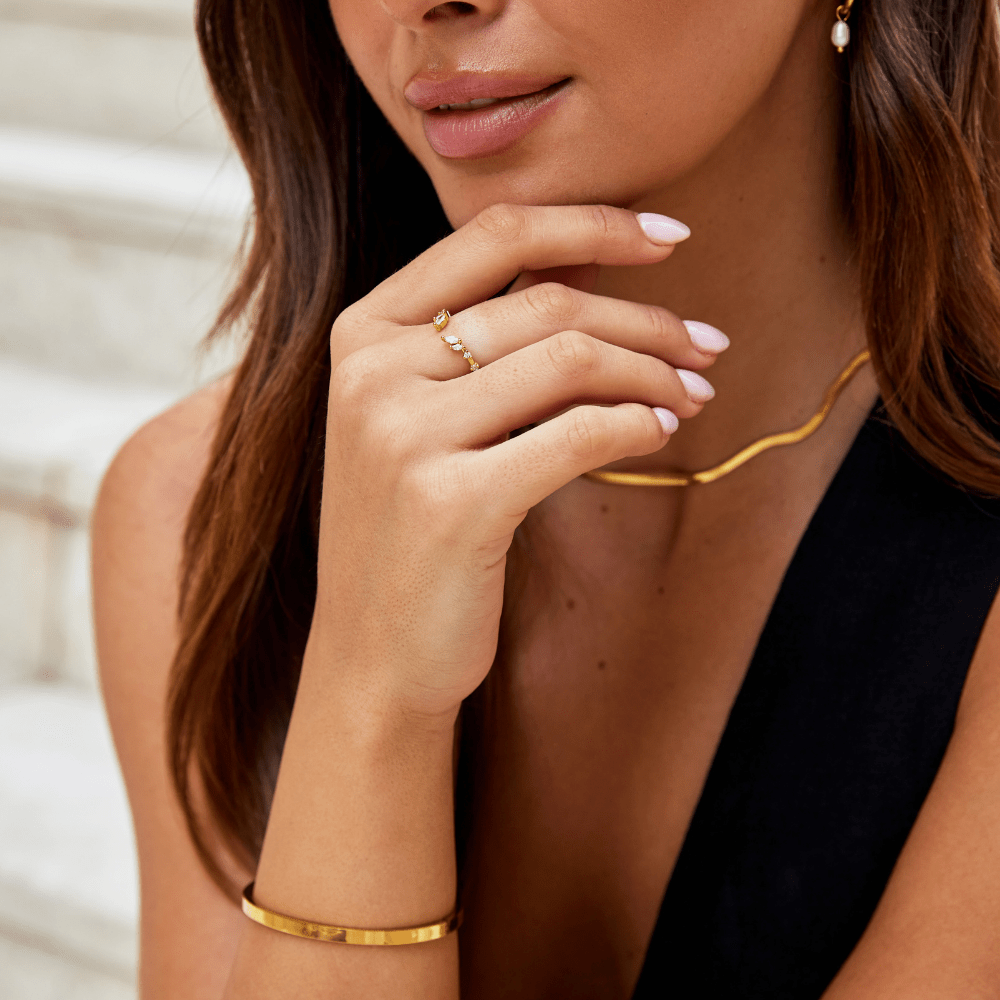 Lily Gold-Tone Crystal Vine Ring