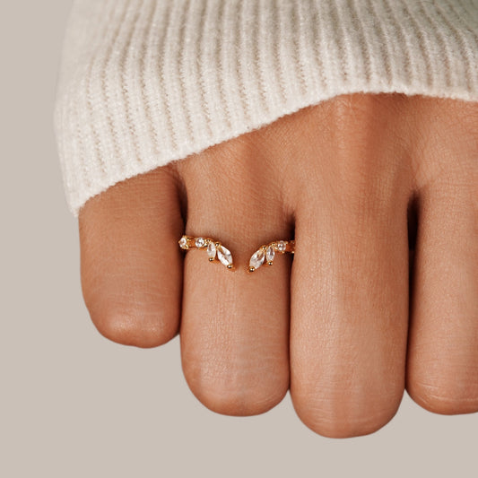 Lily Gold-Tone Crystal Vine Ring