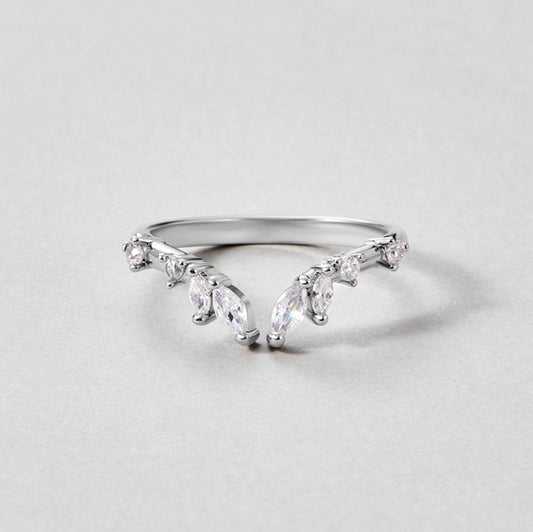 Lily Silver-Tone Crystal Vine Ring