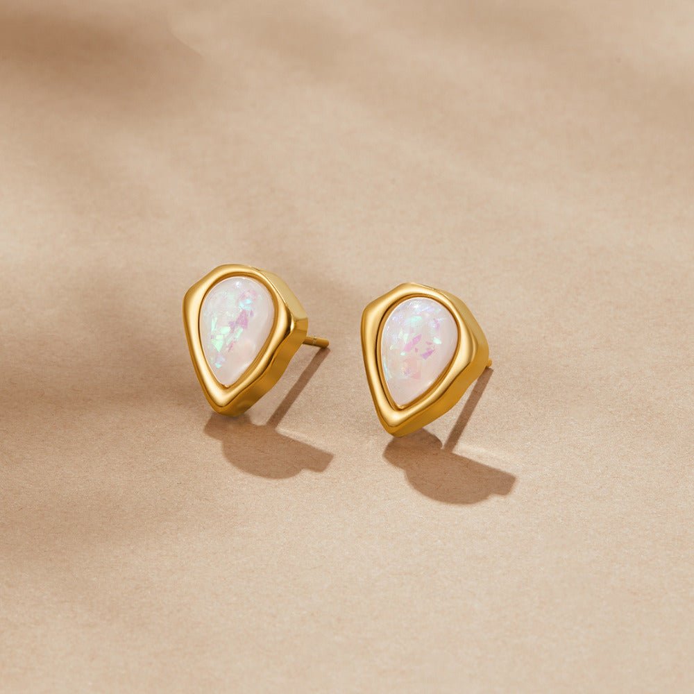 Lily Opal-Effect Stud Earrings
