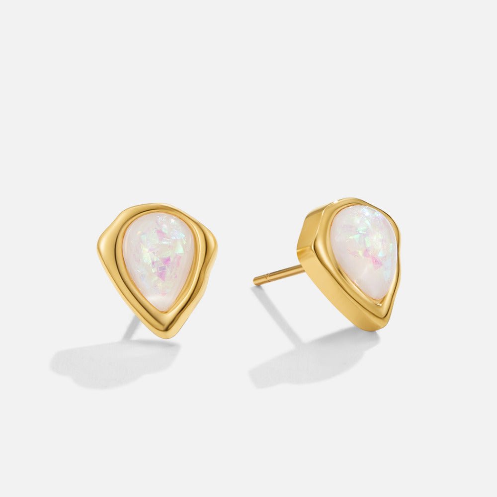 Lily Opal-Effect Stud Earrings