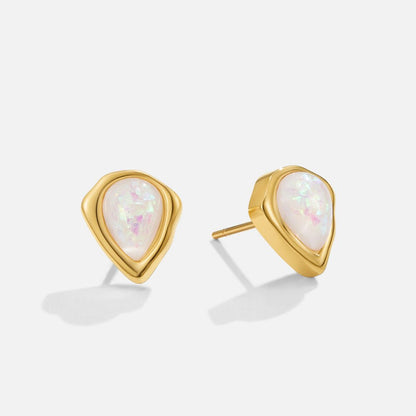 Lily Opal-Effect Stud Earrings