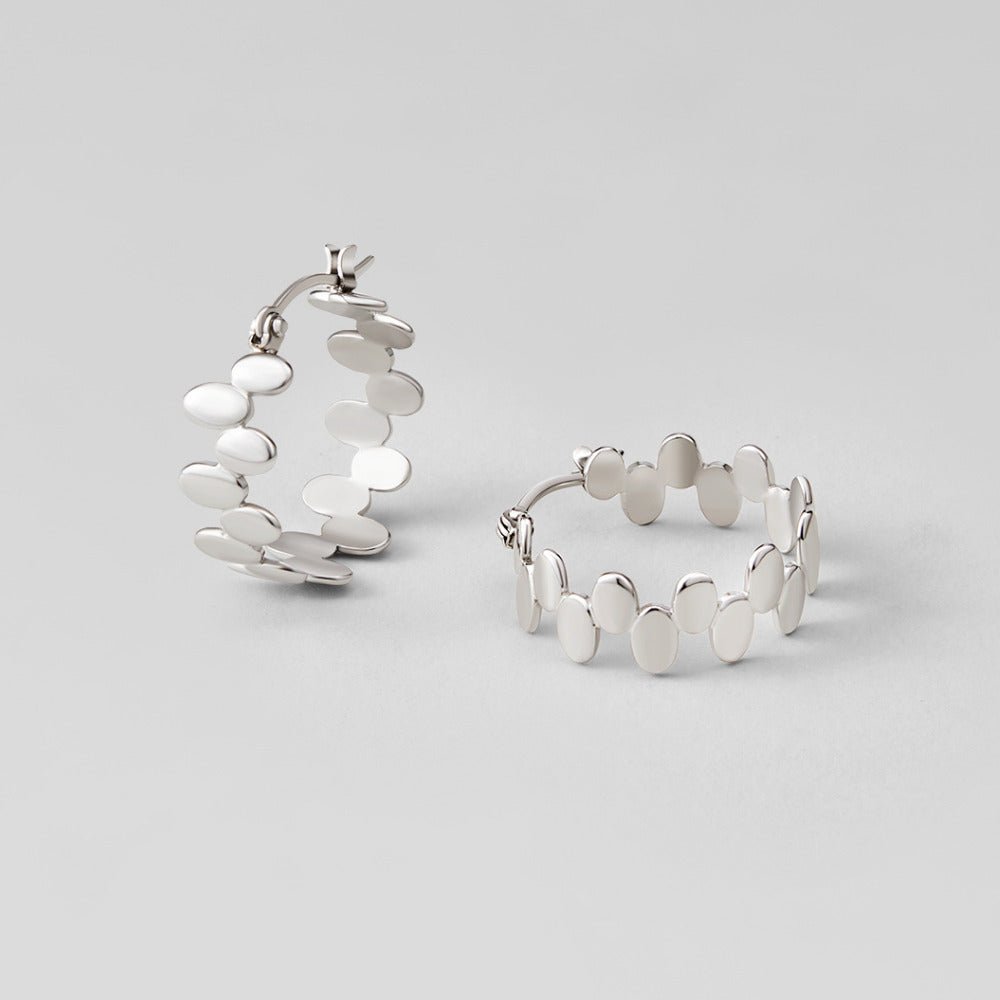 Silver-Tone Link Hoop Earrings