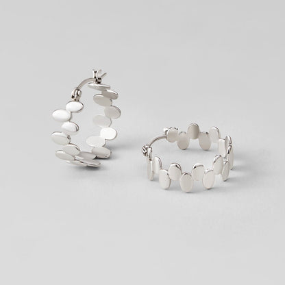 Silver-Tone Link Hoop Earrings