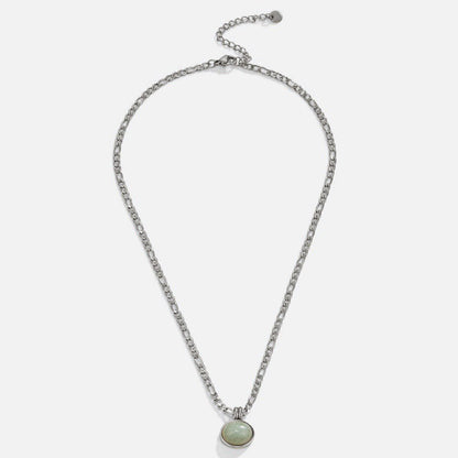 Liza Jade Green Pendant Silver-Tone Necklace