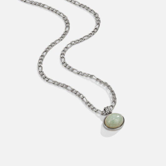 Liza Jade Green Pendant Silver-Tone Necklace