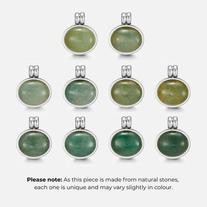Liza Jade Green Pendant Silver-Tone Necklace