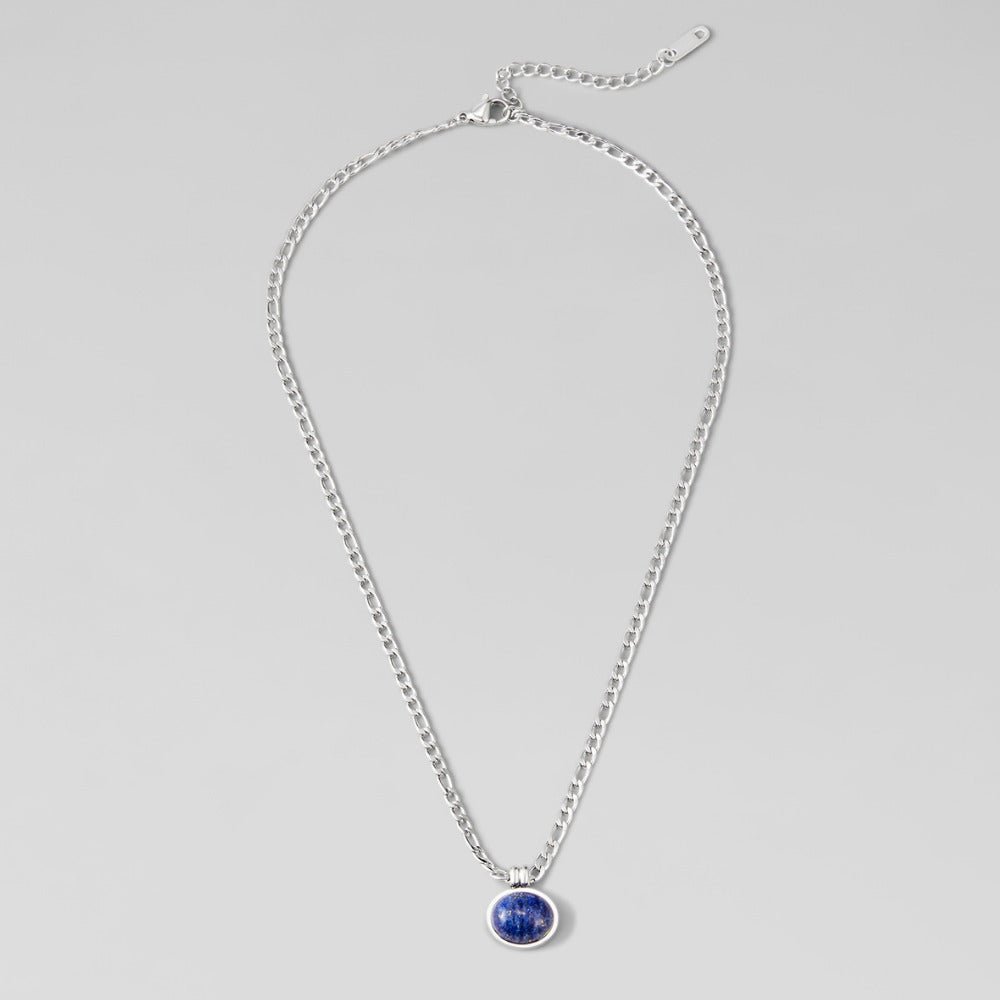 Liza Lapis Blue Silver-Tone Necklace
