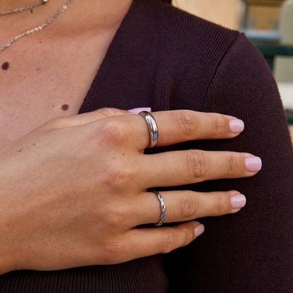 Lois Silver-Tone Band Ring