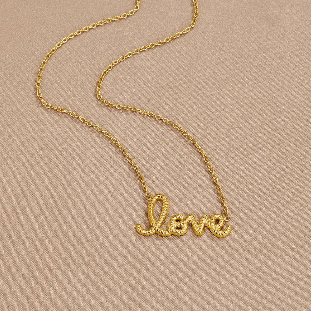 Love Script Pendant Necklace